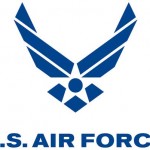 U.S. Air Force logo in blue and white.